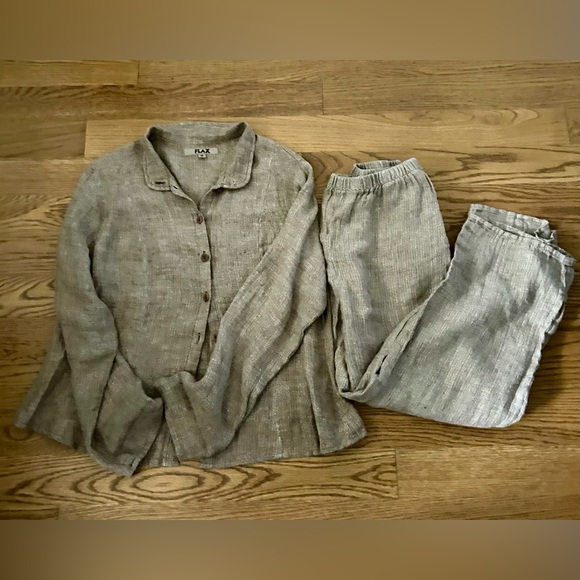 FLAX 100% Linen 2 Piece SET - Picture 2 of 12